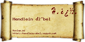 Hendlein Ábel névjegykártya